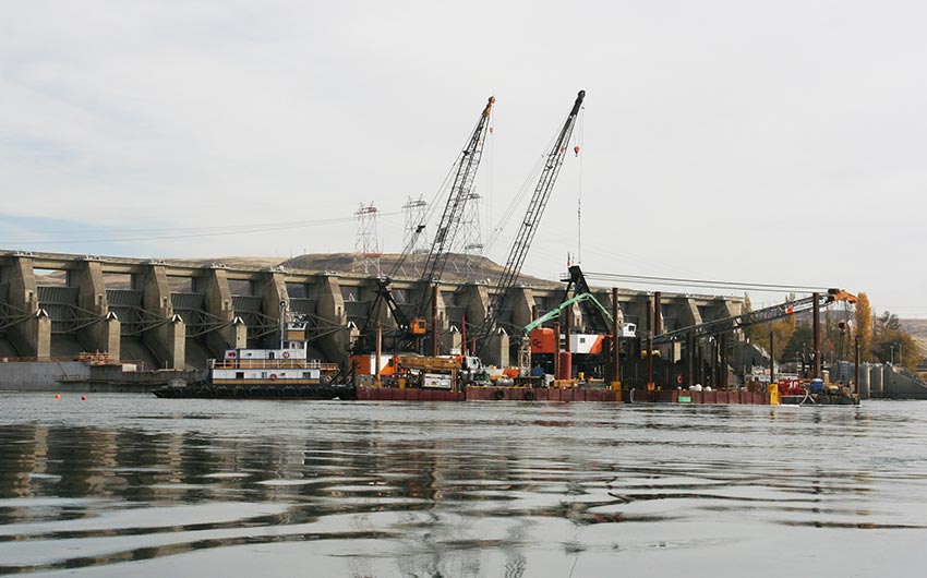 Barge mounted concrete production