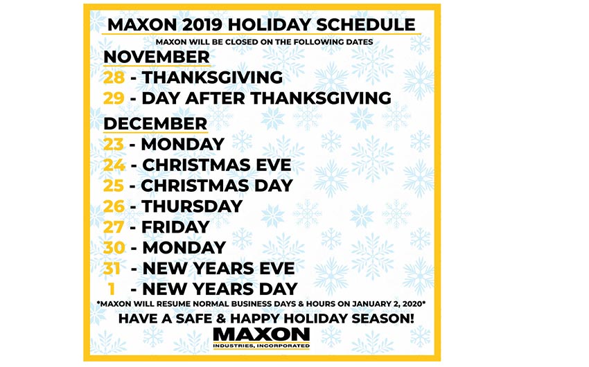 Maxon’s Upcoming Events